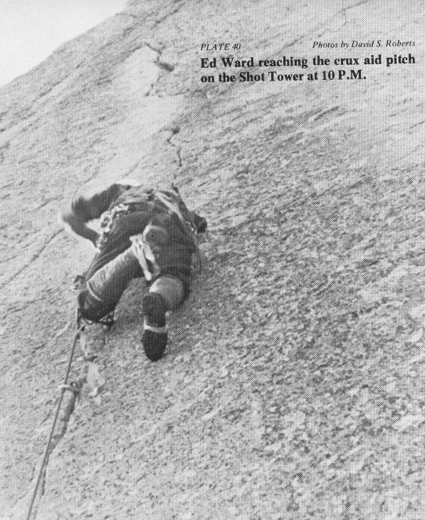 Ed Ward on crux pitch of Shot Tower